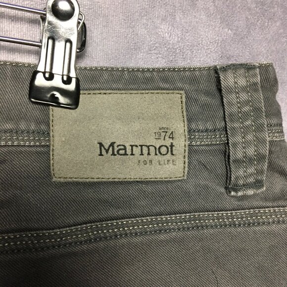 Marmot Men Cargo Shorts size 38 Gray Tech Work Trail Gusset Cotton Stretch Blend - Picture 5 of 15